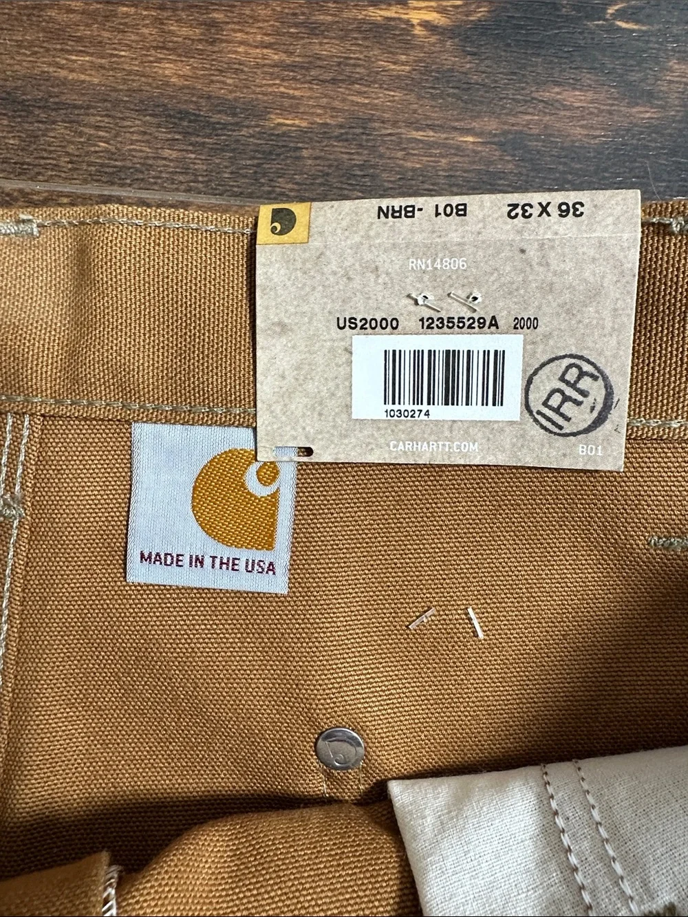 🔥 Carhartt B01 Loose Fit Firm Duck Work Dungarees 36x32 NWT 🛠️ - Picture 2 of 8